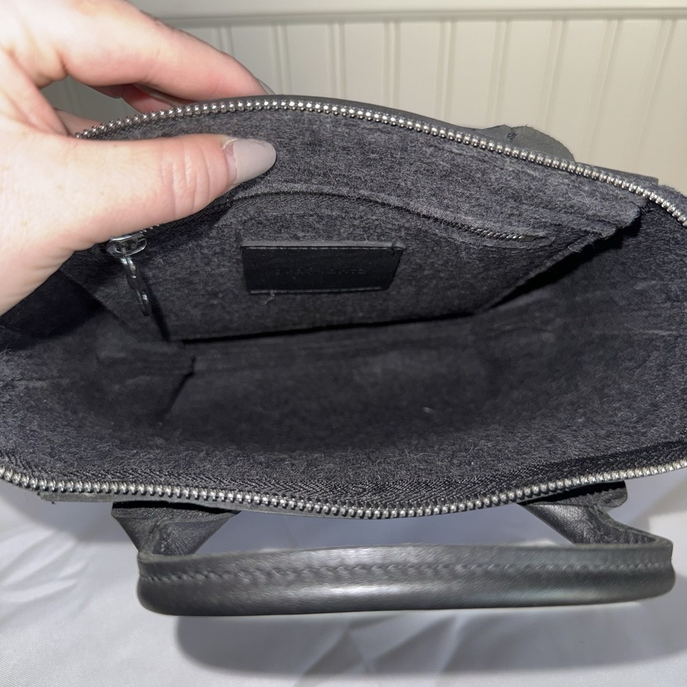 Graf Lantz Bedford Felt Convertible Crossbody Tote Bag Purse Gray Merino Wool - Picture 7 of 12